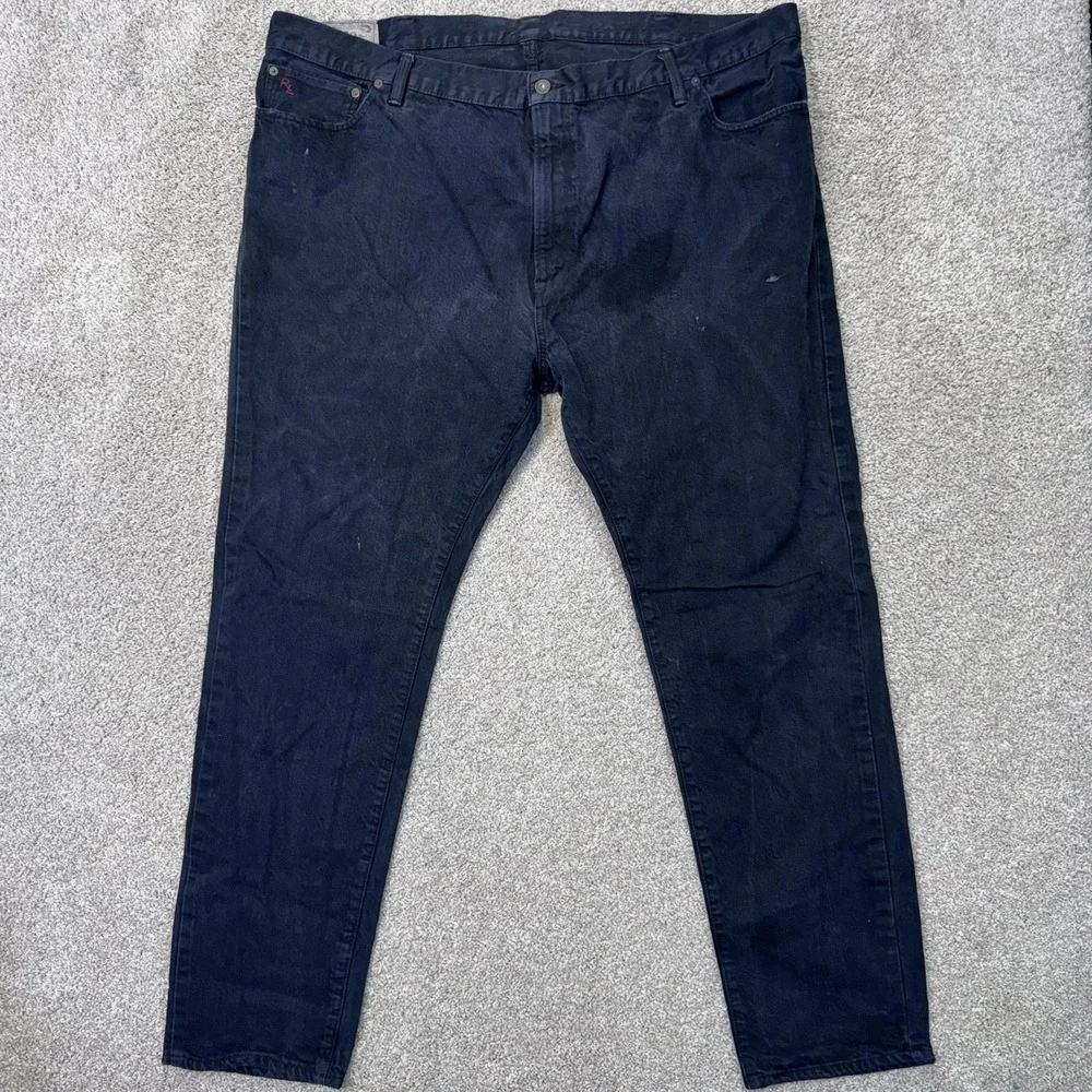 Polo Ralph Lauren Jeans Mens 46x34 Authentic Dungarees Black Straight Cotton EUC